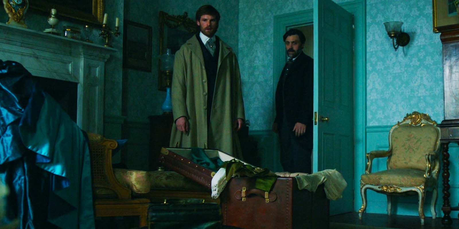 Benjamin Wainwright as Frederick Trenchard and Liam Garrigan as Fletcher in Belgravia The Next Chapter episode 7