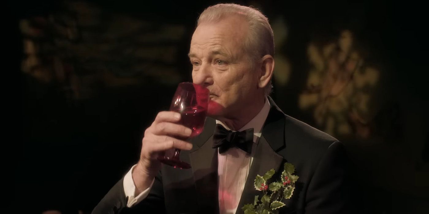 Bill Murray drinking in A Very Murray Christmas