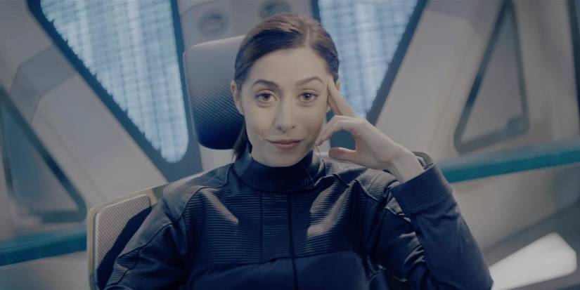 Nanette gives a sinister smile while abroad USS Callister in Black Mirror