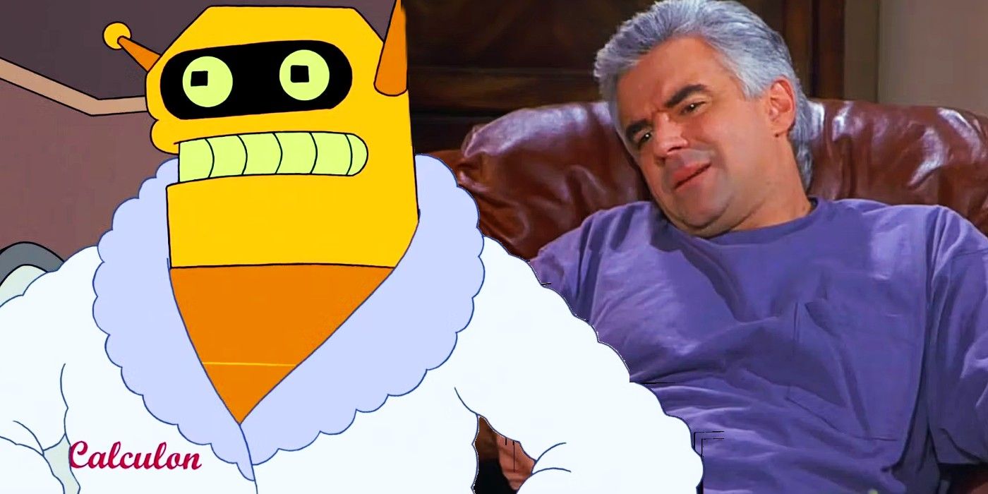 Blended image of Claculon in Futurama and J. Peterman in Seinfeld