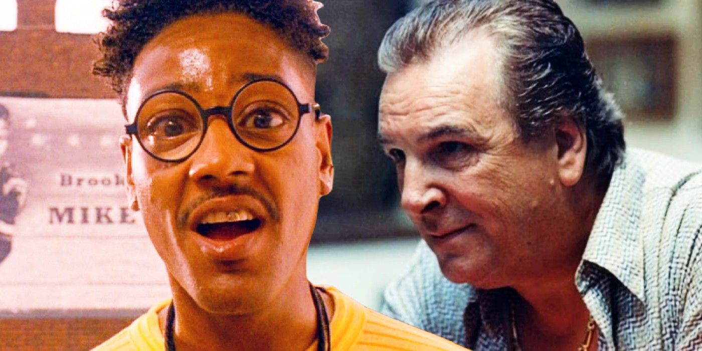 Blended image of Do The Right Thing characters, including Giancarlo Esposito's Buggin' Out