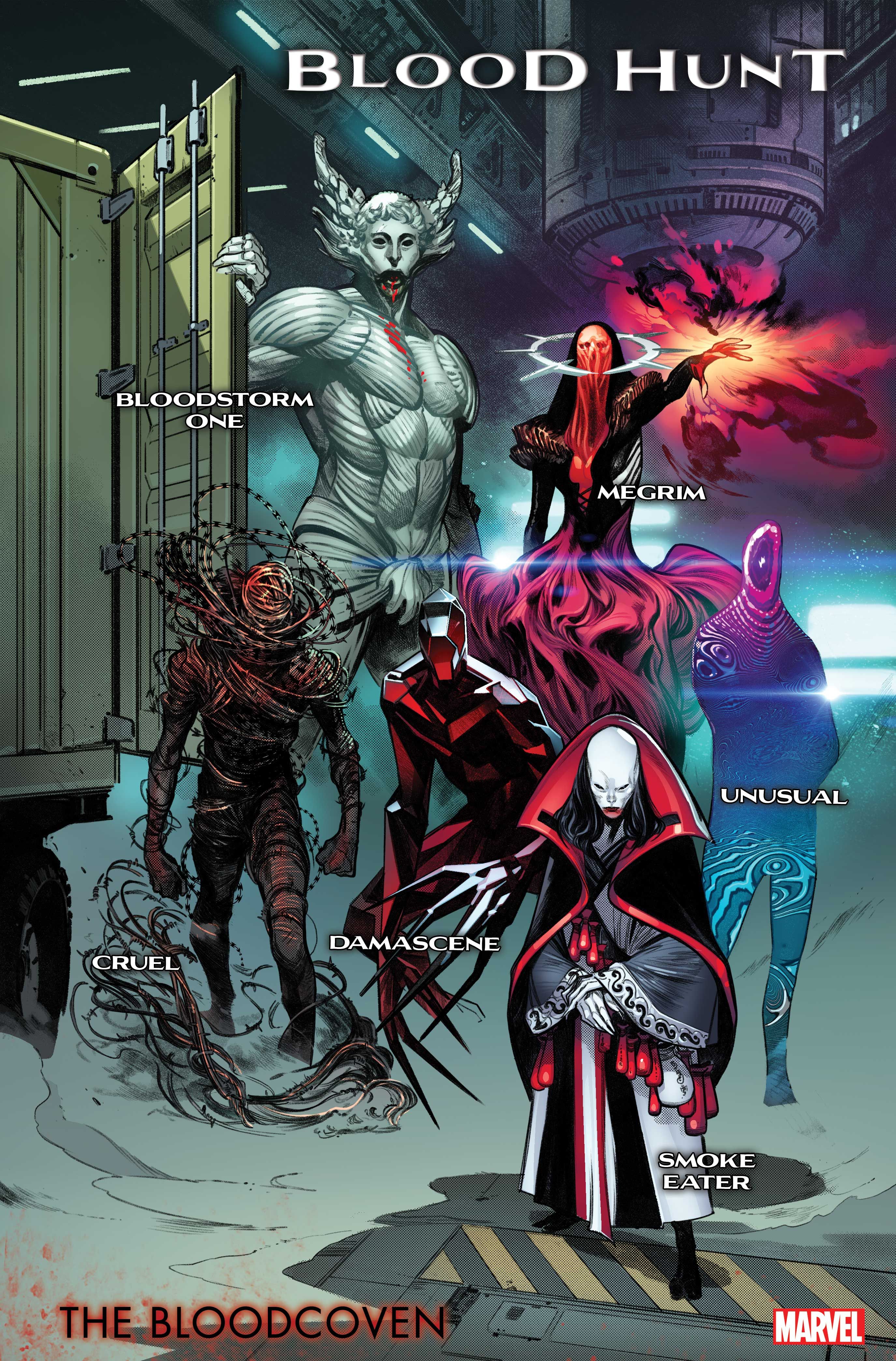 BLOODHUNT are introduces the villains known as the Bloodcoven - monstrous vampires
