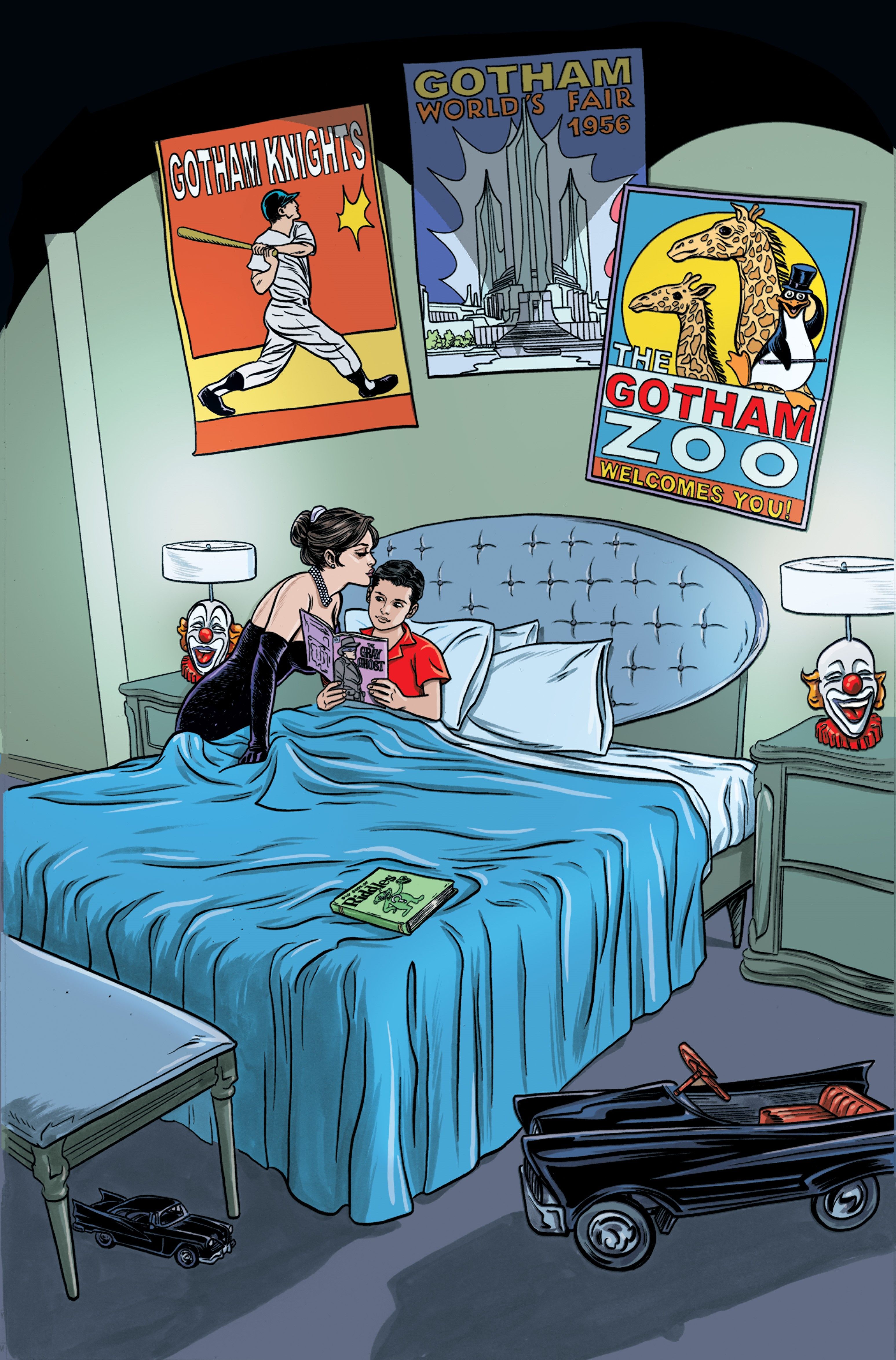 Batman: Dark Age #1, Martha Wayne kisses her son goodnight, preparing to go out to the theater.
