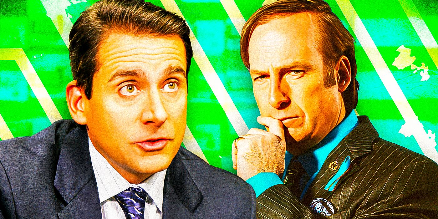 Bob Odenkirk como Saul-Goodman de Breaking Bad (serie de televisión, 2008-2013) y Steve Carell como Michael Scott de The Office (2005-2013)