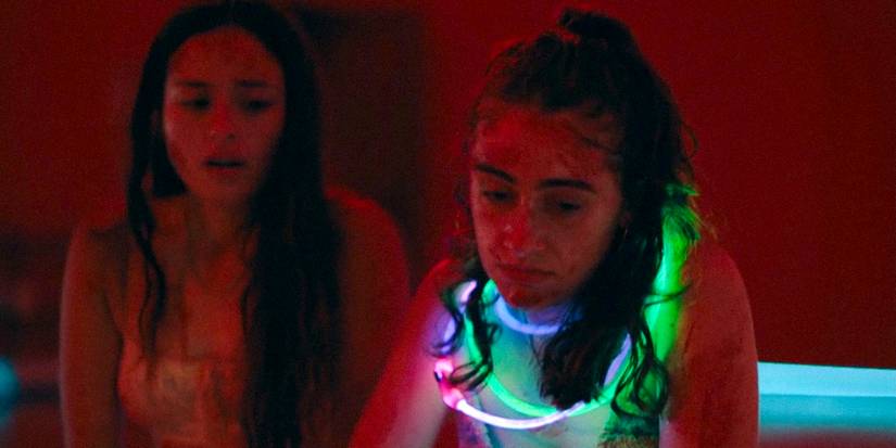 Alice and Emma looking sad in Bodies Bodies bodies