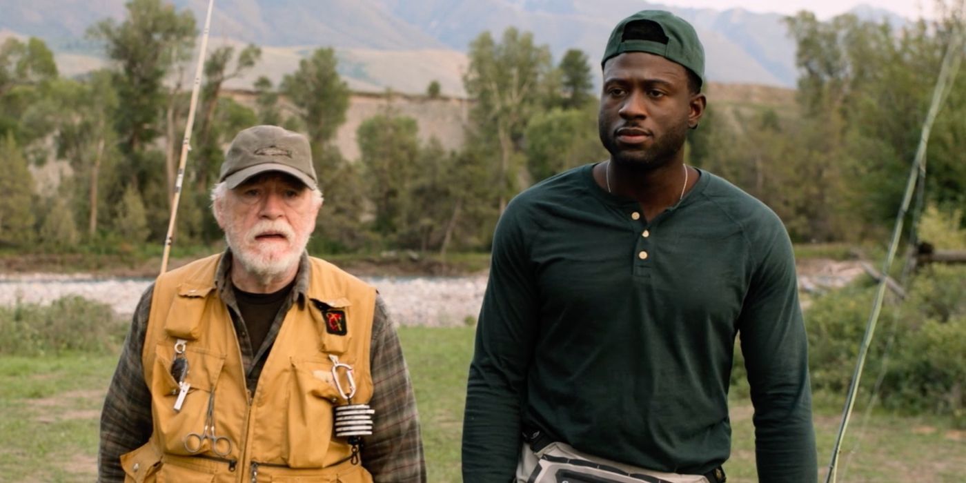 Brian Cox como Ike e Sinqua Walls como John em Mending the Line