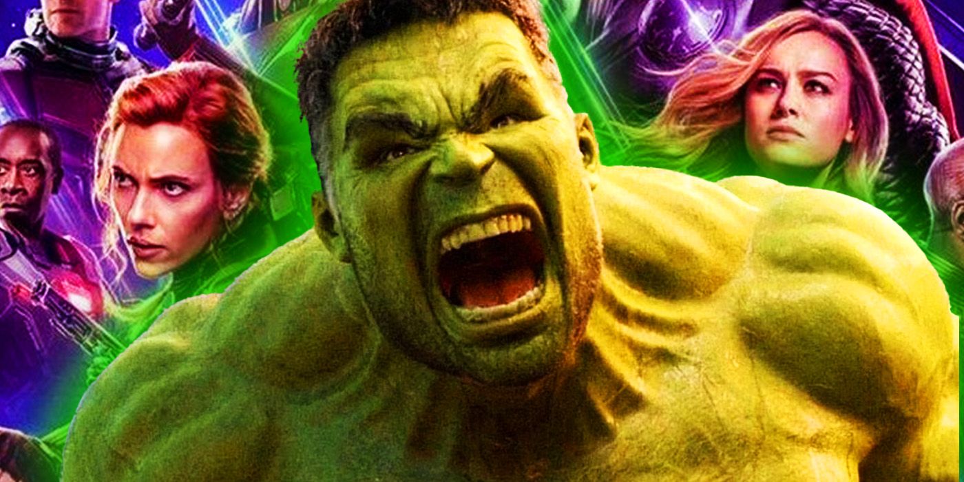 Bruce Banner's Hulk roaring with Avengers Endgame promo
