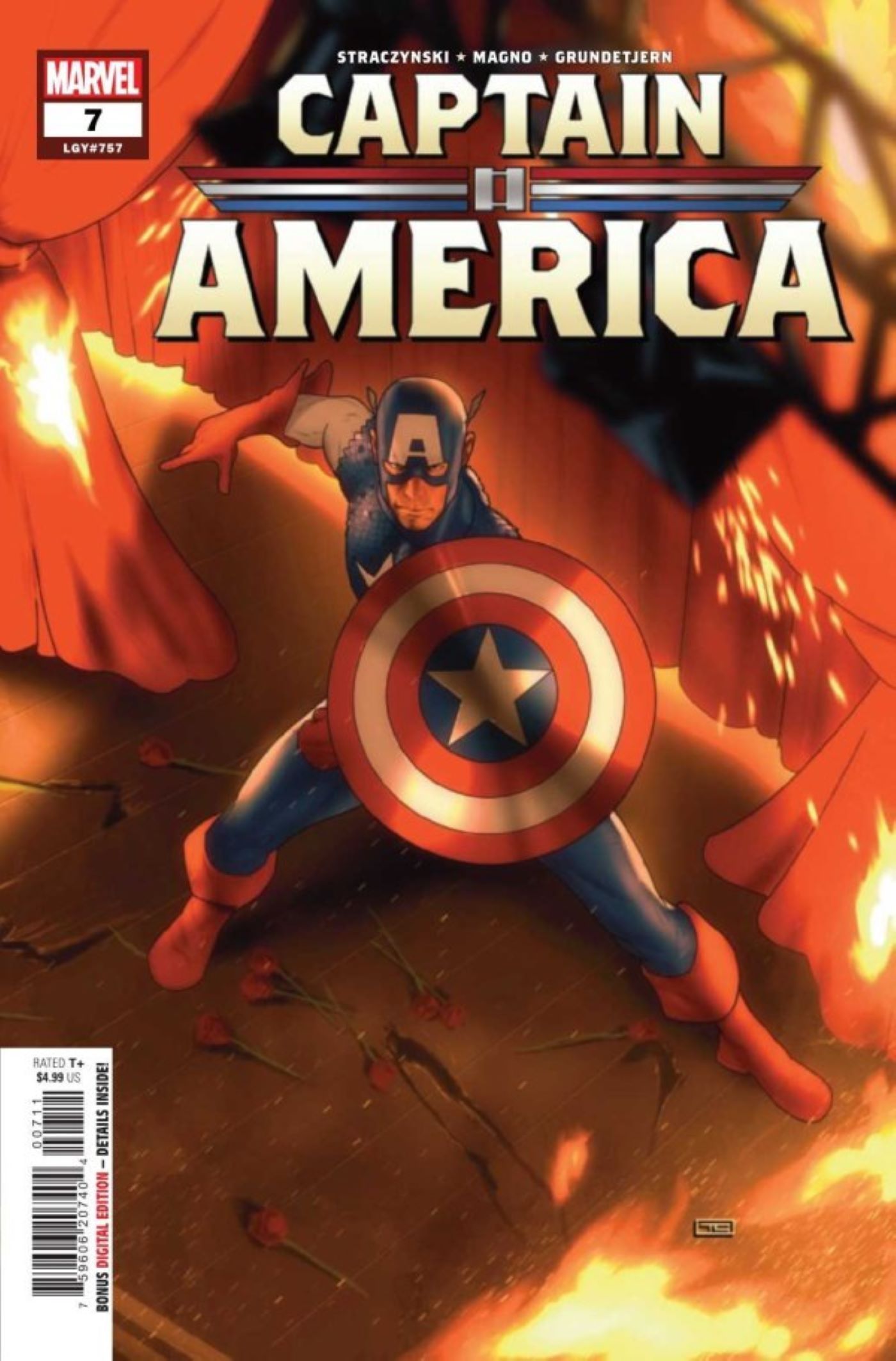 Captain America #7 cover featuring Steve Rogers