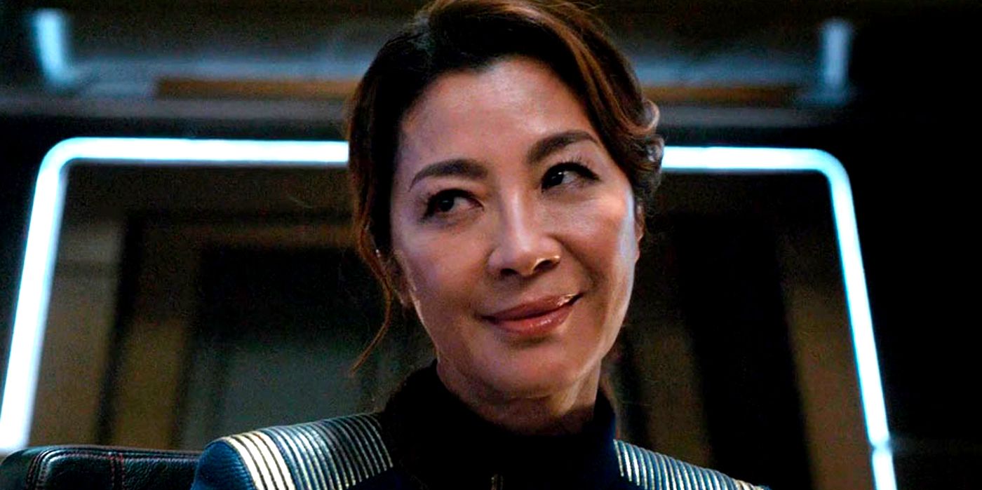 Michelle Yeoh smiling as Captain Georgiou in Star Trek Discovery