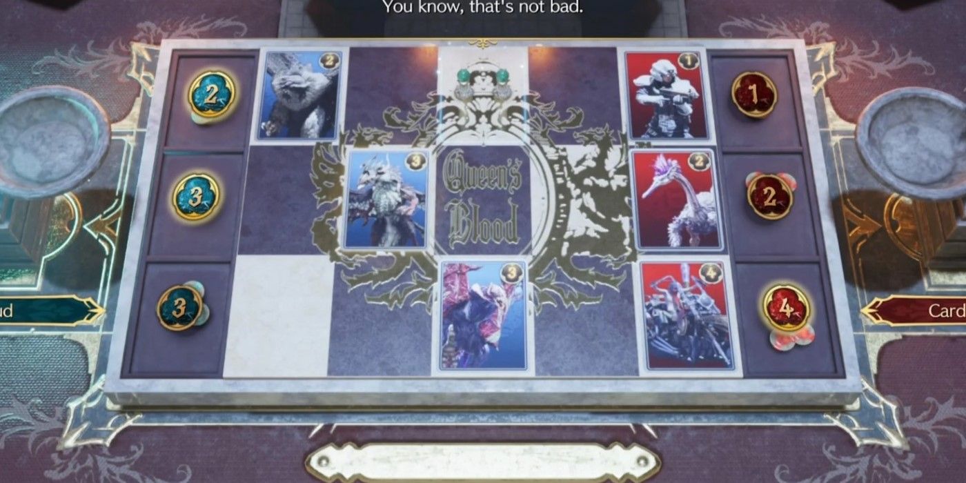 Screenshot of the winning board for round 1 of the Card Carnival in Final Fantasy 7 Rebirth.