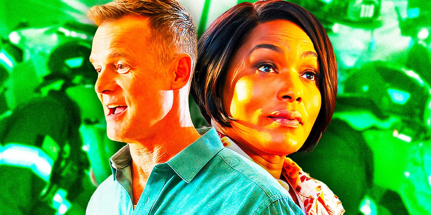 Angela Bassett as Athena Grant-Nash and Peter Krause as Bobby Nash in 9-1-1.