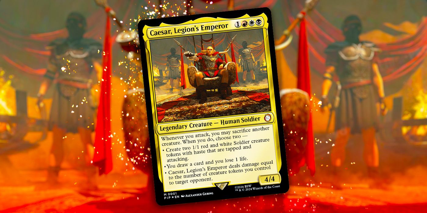 Ceasar, Legion's Emperor card from Magic the Gathering's Fallout deck.