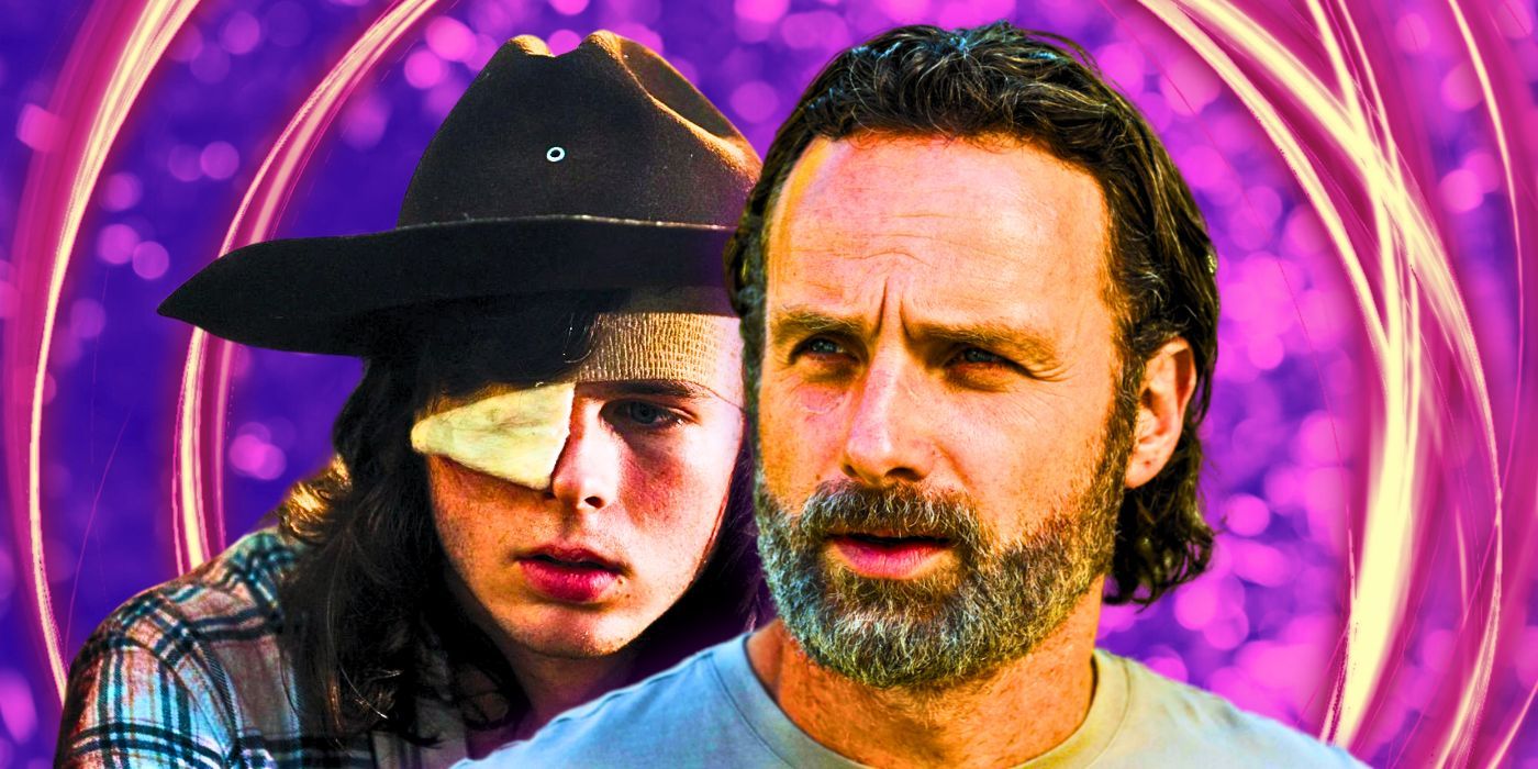 Chandler Riggs as Carl Grimes and Andrew Lincoln as Rick Grimes in The Walking Dead