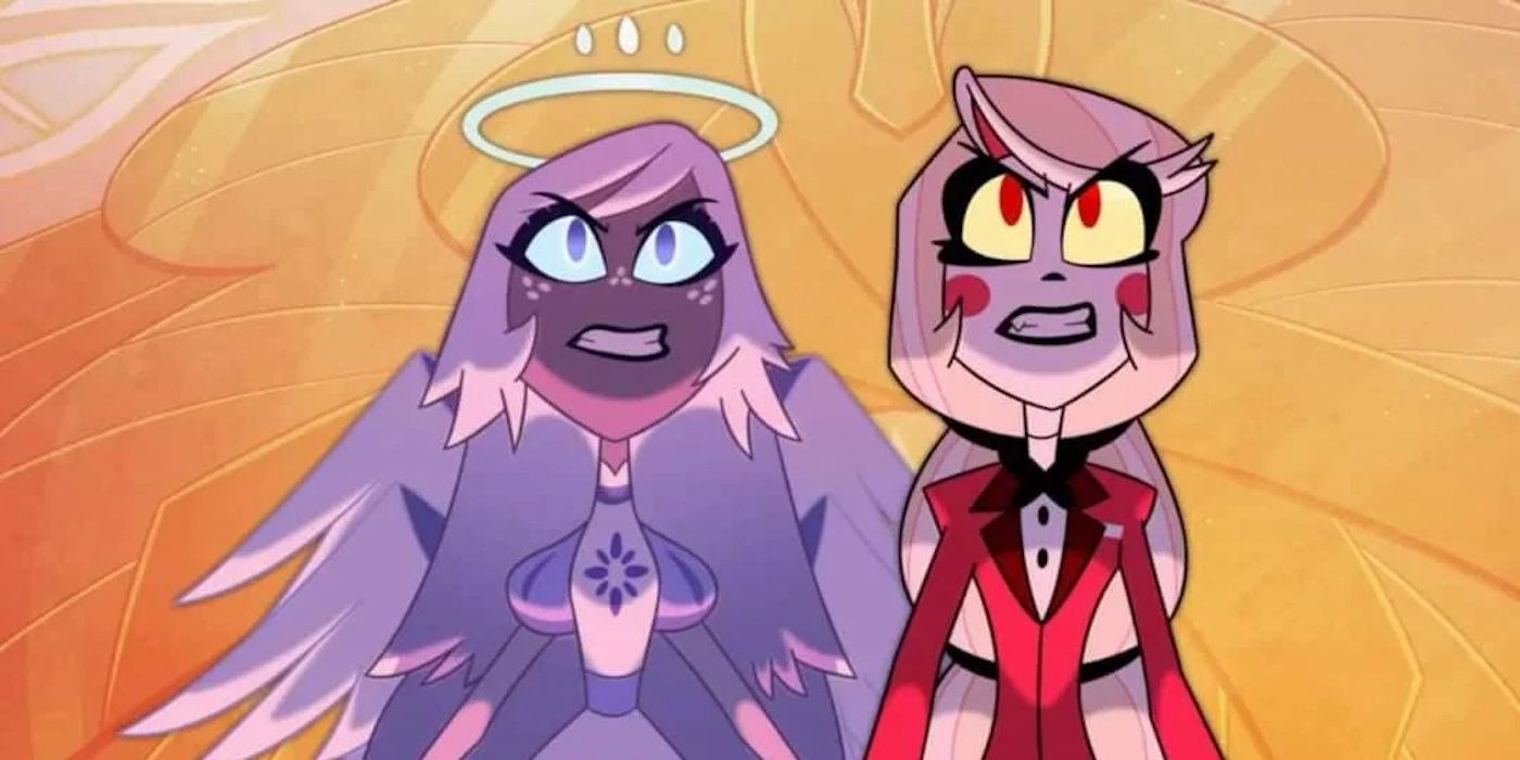 Charlie and Emily singing together in Hazbin Hotel