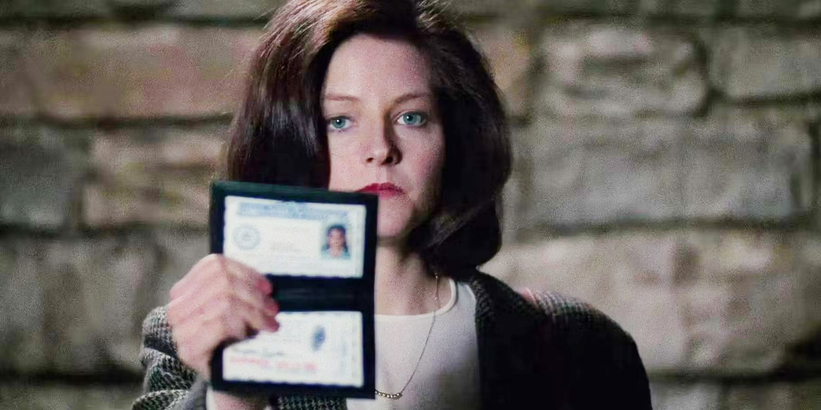 Clarice Starling showing her FBI badge in The Silence of the Lambs