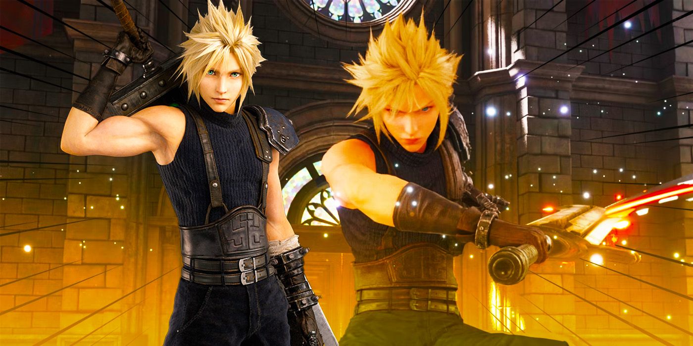 Cloud from Final Fantasy VII Rebirth with a weapon
