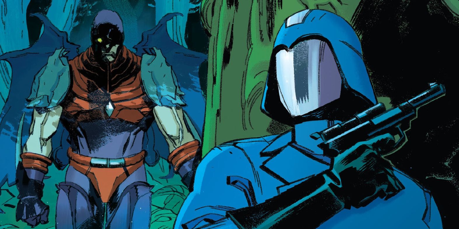 Comandante Cobra sendo perseguido por Nemesis Enforcer no Universo Energon