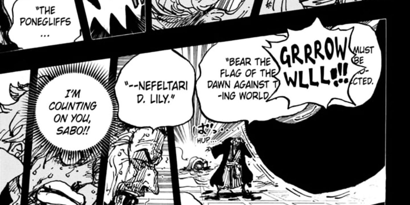 Cobra revela o conteúdo da carta de Lily antes de sua morte em One Piece