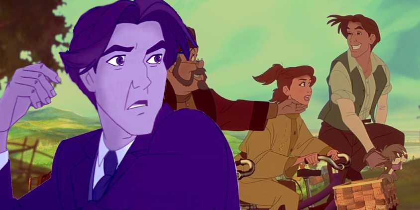 Collage of Dimitri, Anastasia, and Vladimir in Anastasia.