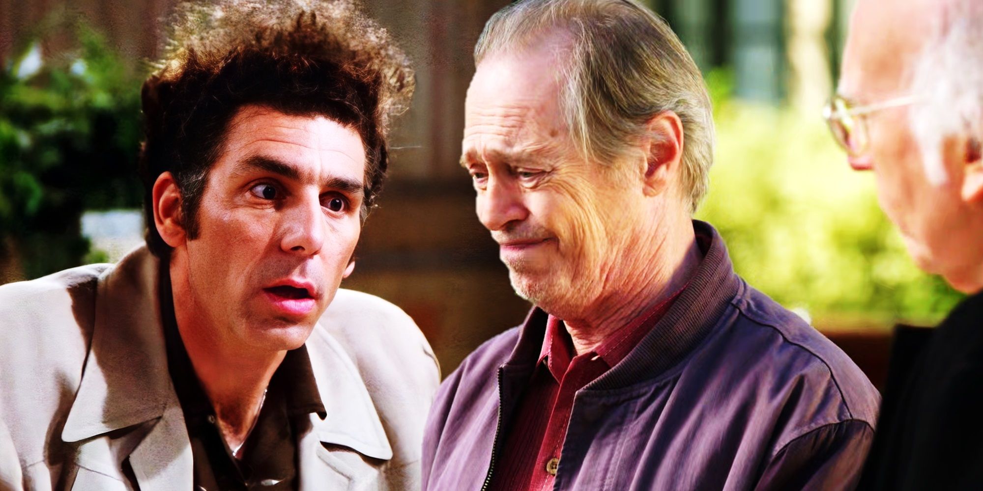 Collage of Kramer in Seinfeld and Larry David and Steve Buscemi in Curb Your Enthusiasm