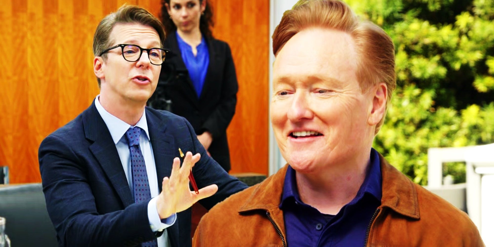 Collage of Sean Hayes and Conan O'Brien in Curb Your Enthusiasm