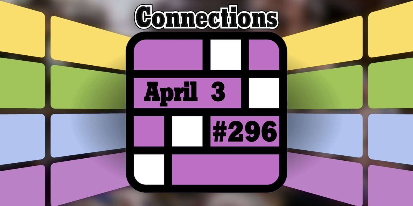 Connections April 3 Grid with the title and game number