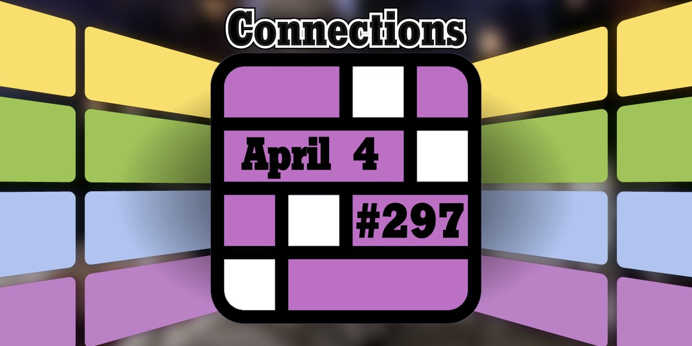 Connections April 4 Grid with the title and game number