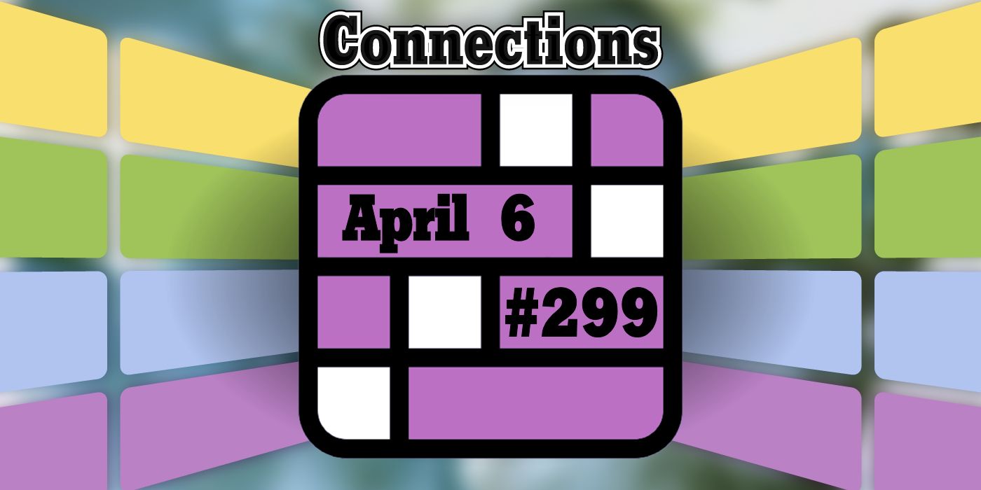 Connections April 6 Grid with the title and game number