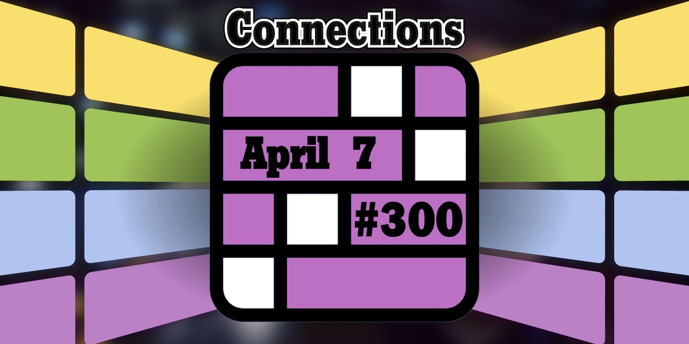 Connections April 7 Grid with the title and game number