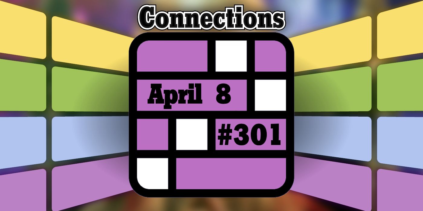 Connections April 8 Grid with the title and game number