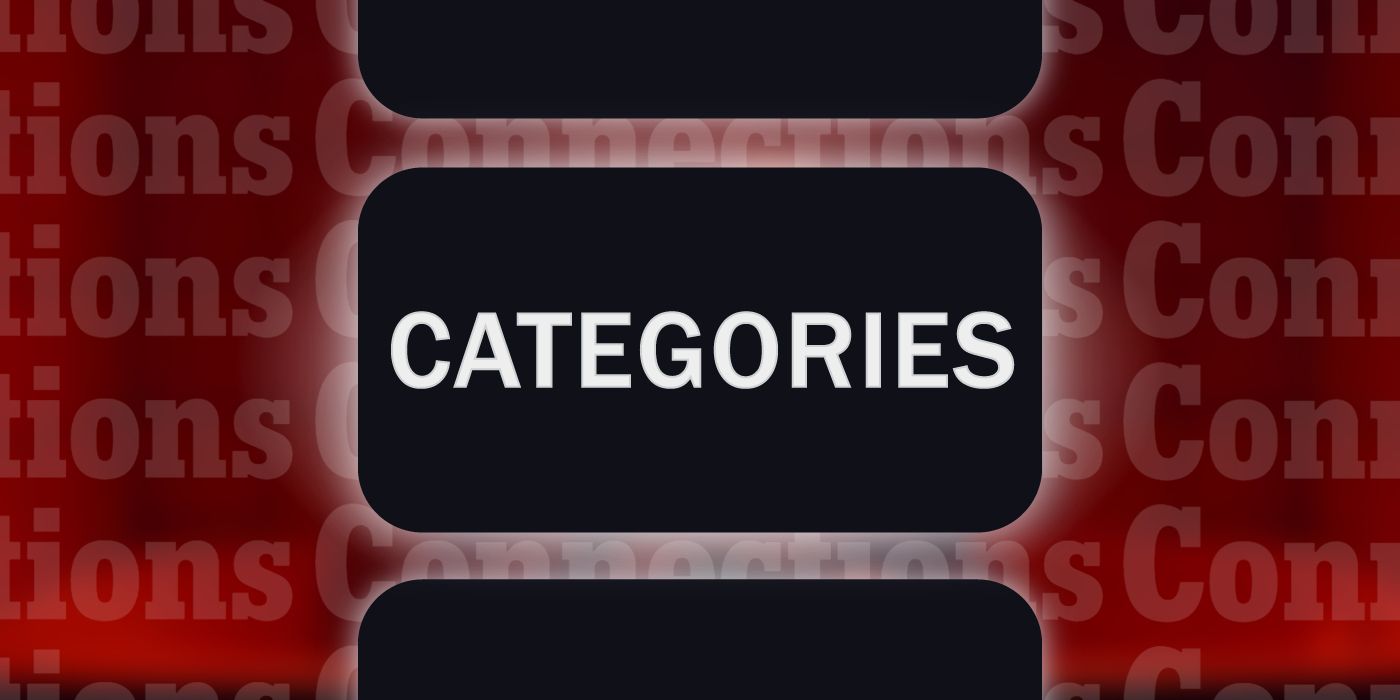 Connections March 23: The word Categories in a box with a blurred background