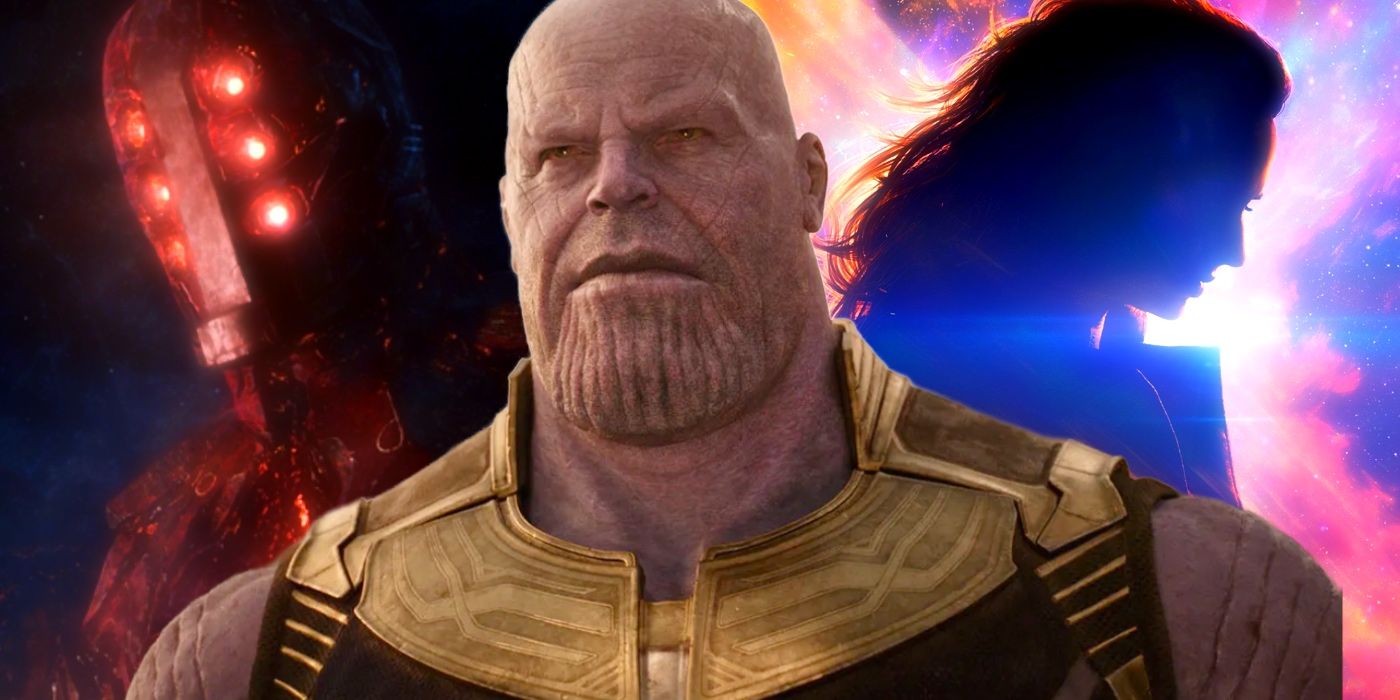 Cosmic Marvel Movie Villain Custom Image Thanos, Phoenix, and Arishem