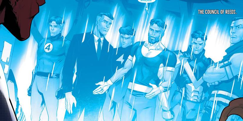 Council of Reeds members as holograms in Marvel Comics