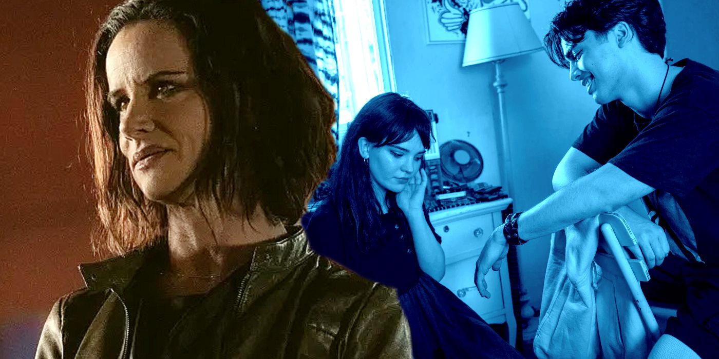 A collage of adult and teen Natalie in Yellowjackets episode 4