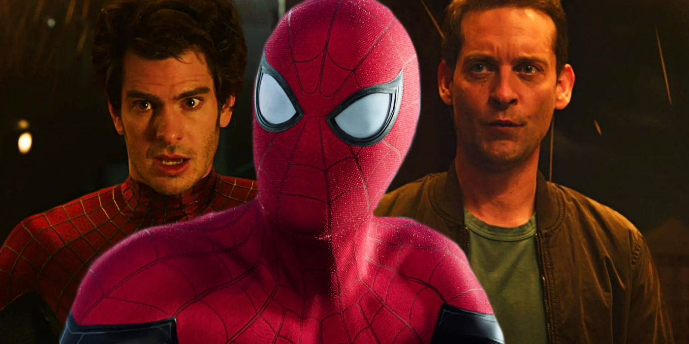 Custom image of Tom Holland, Tobey Maguire, and Andrew Garfield as Spider-Man in Spider-Man No Way Home