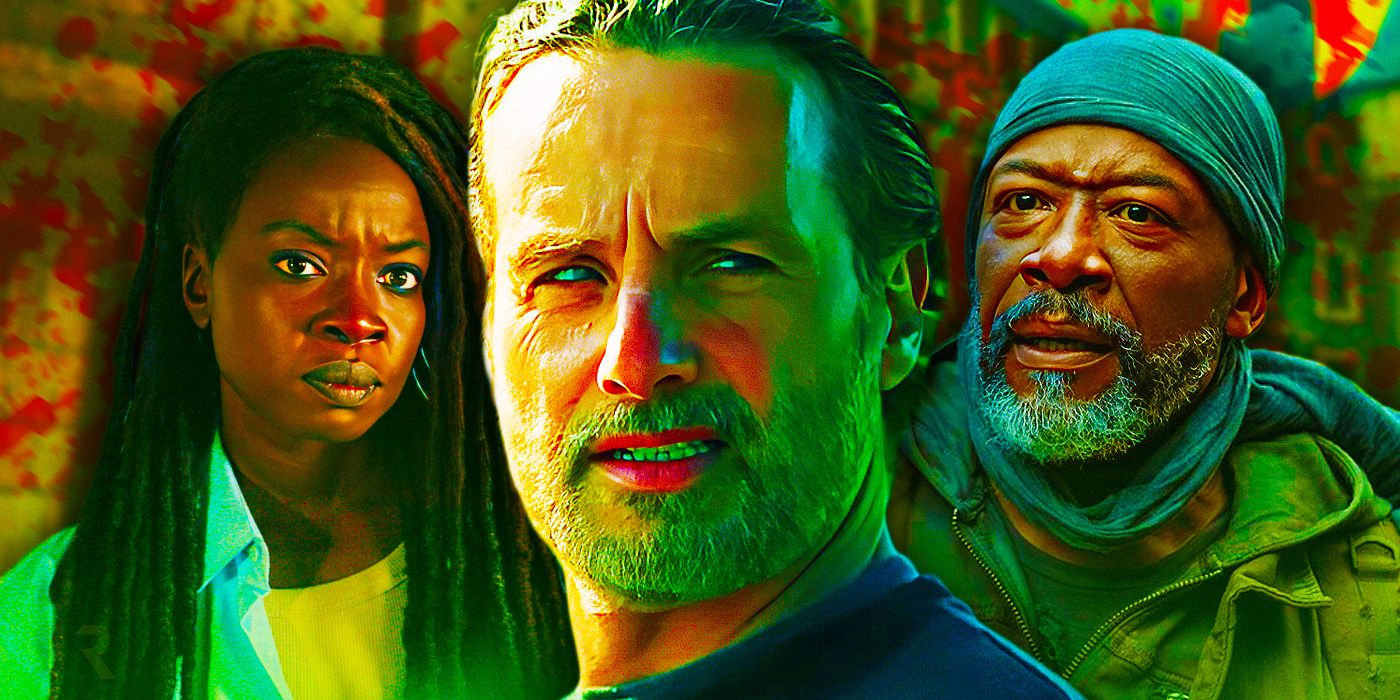 Cutsom image of Danai Gurira as Michonne, Andrew Lincoln as Rick Grimes, and Lennie James as Morgan in The Walking Dead