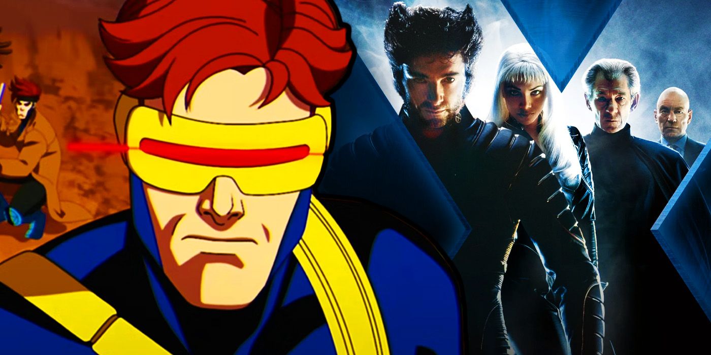 Cyclops in X-Men '97 and Wolverine, Storm, Magneto and Professor X in Fox's X-Men Universe