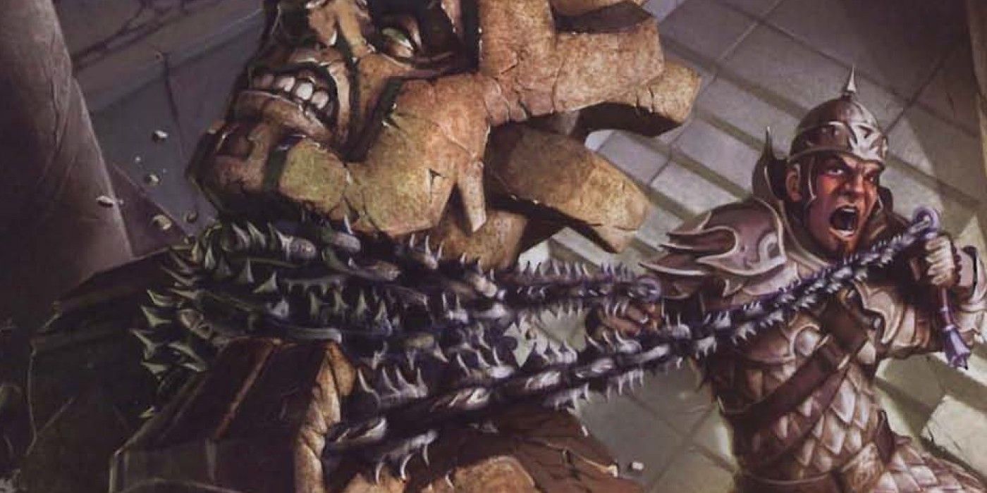An image from the 3.5 DnD Miniatures Handbook illustrating an Opportunity Attack