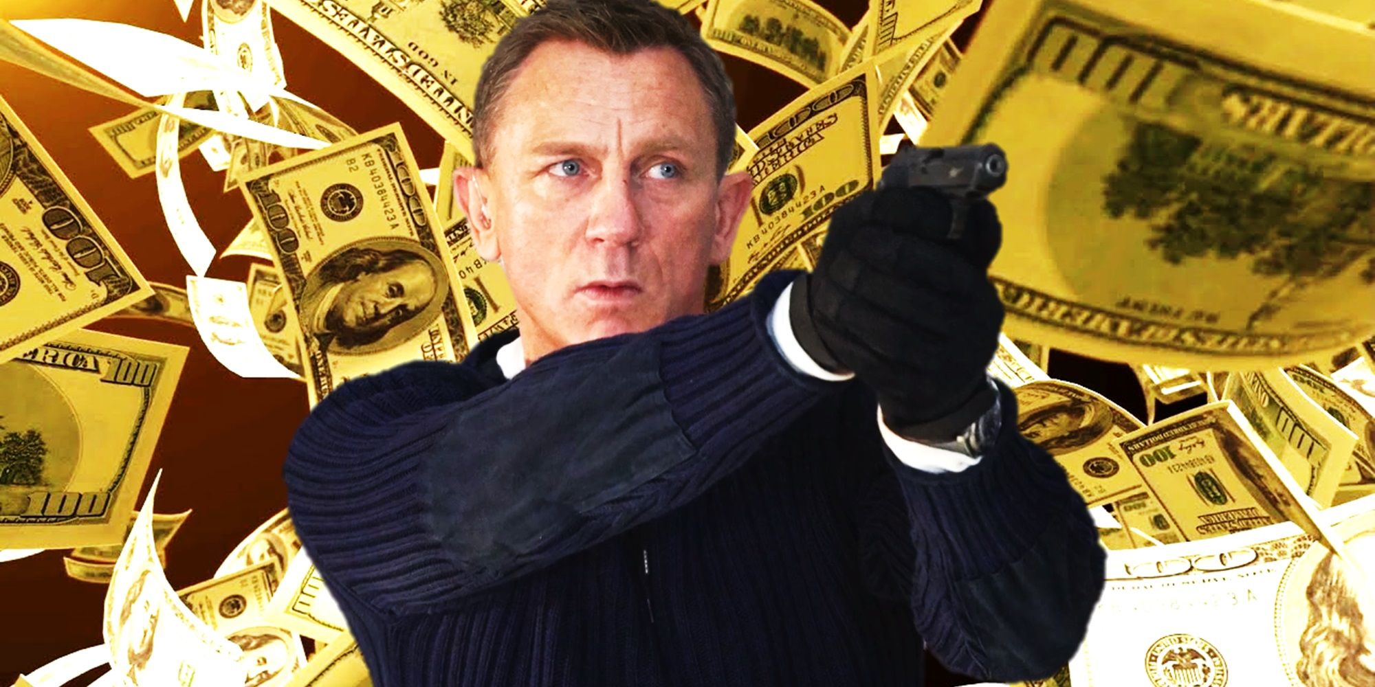 Daniel Craig as James Bond imposed on cash