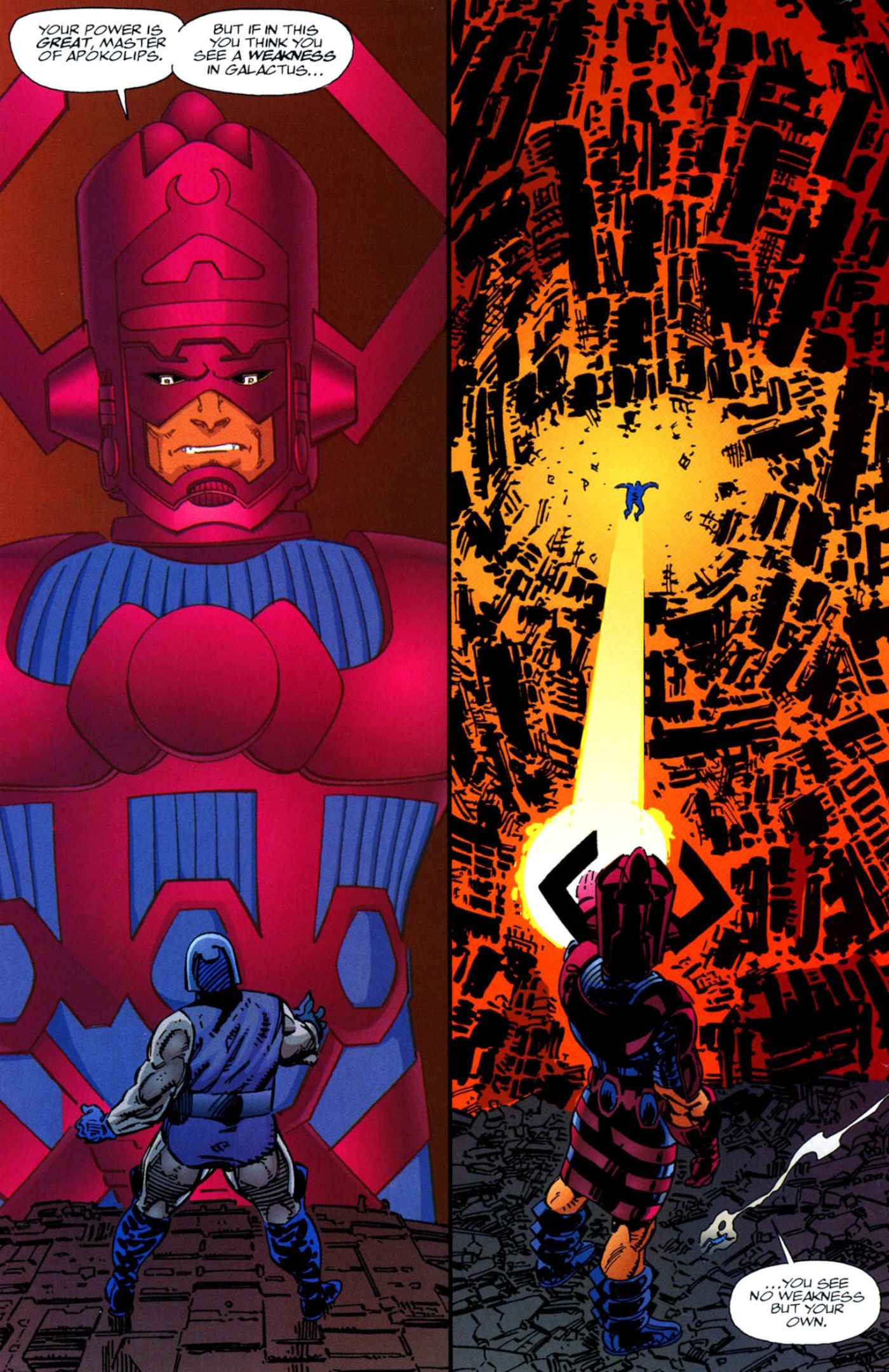 Darkseid sobrevive a uma explosão completa de Galactus