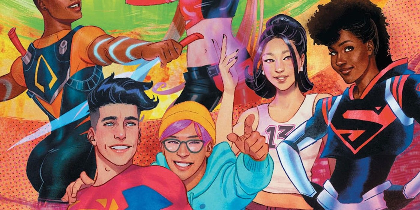 DC Pride 2024 Cropped Cover: DC Comics superheroes pose together.