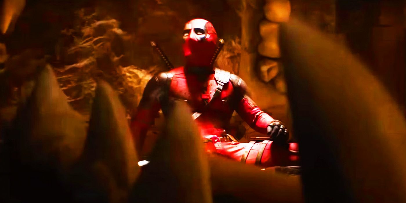 Deadpool on the Hulk's bed from Thor Ragnarok in Deadpool & Wolverine's trailer