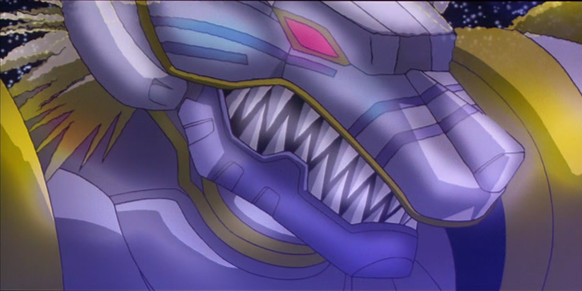 Ancient Garurumon snarls in Digimon Frontier Island of Lost Digimon.