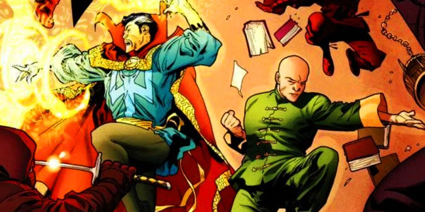 Doctor Strange and Wong fighting together in Marvel Comics