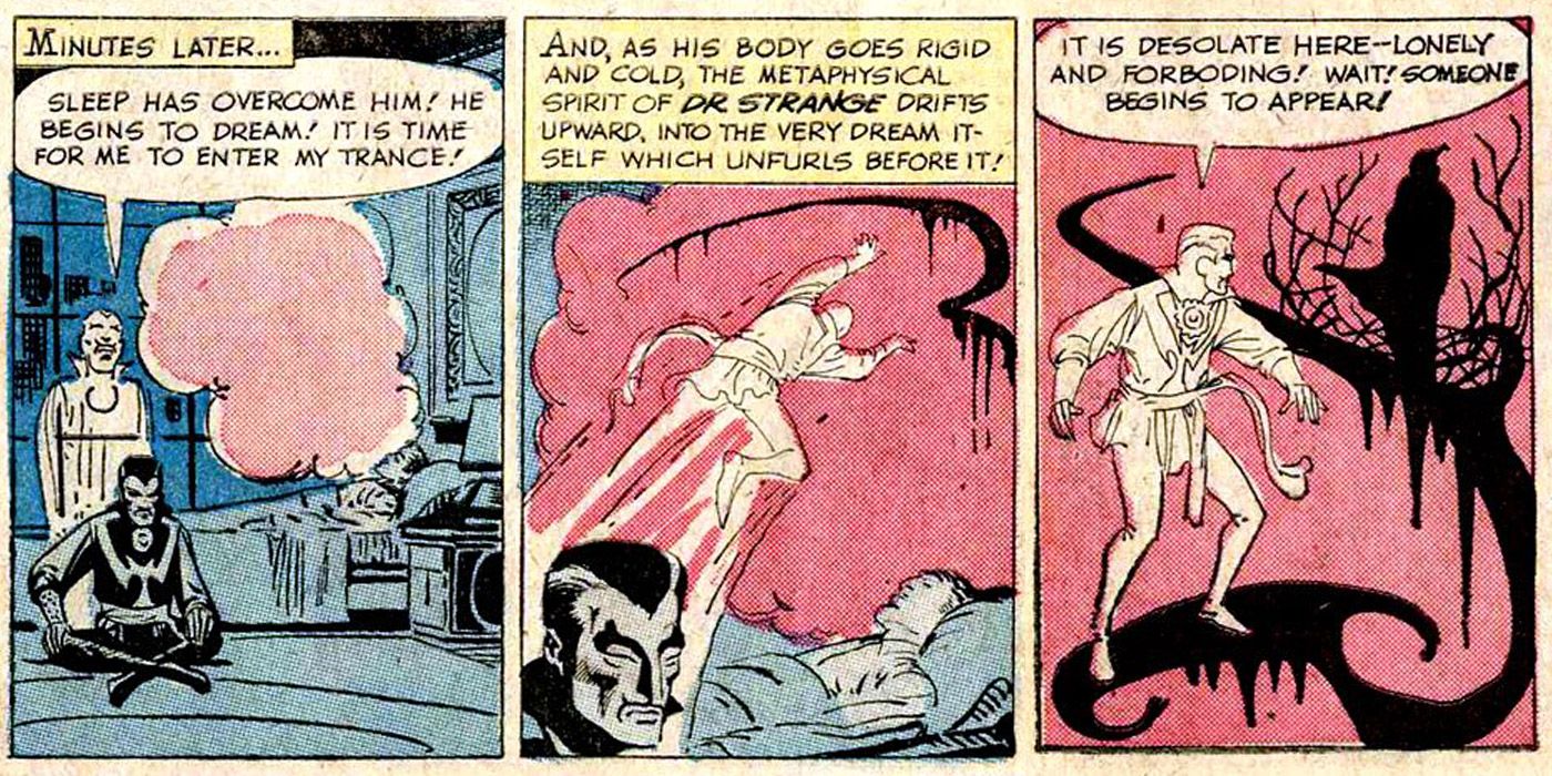 Doctor Strange entering a dream in Marvel Comics