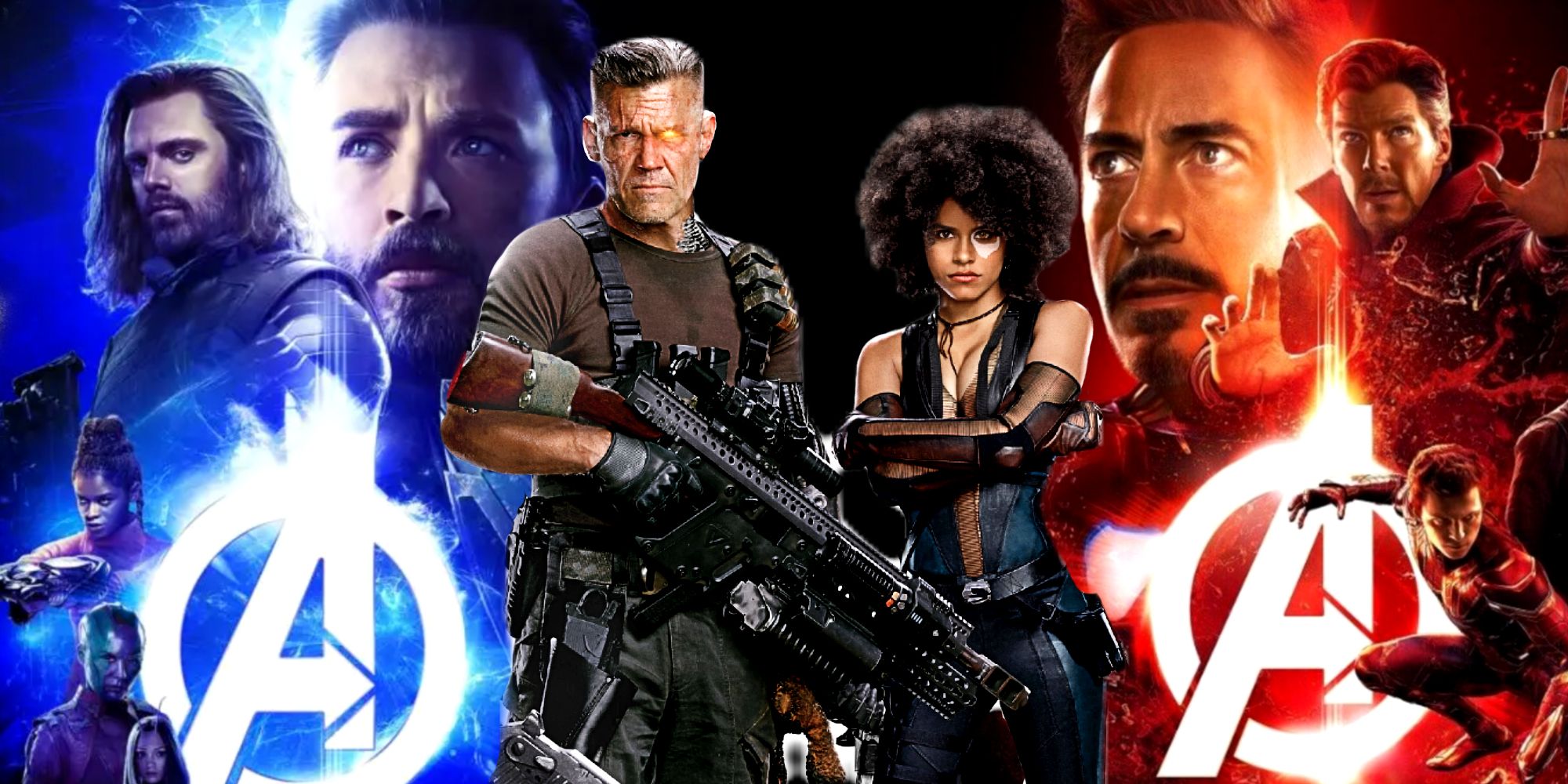 Domino and Cable Stand in Front of the MCU Avengers