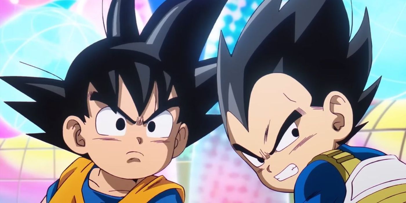 Goku e Vegeta de Dragon Ball Daima quando crianças.