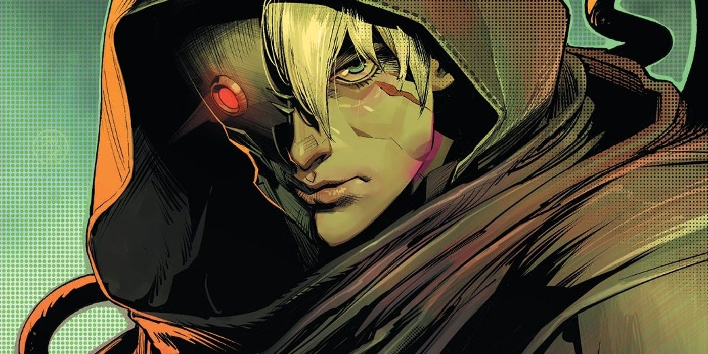 Image of a young cyborg wearing a hood.