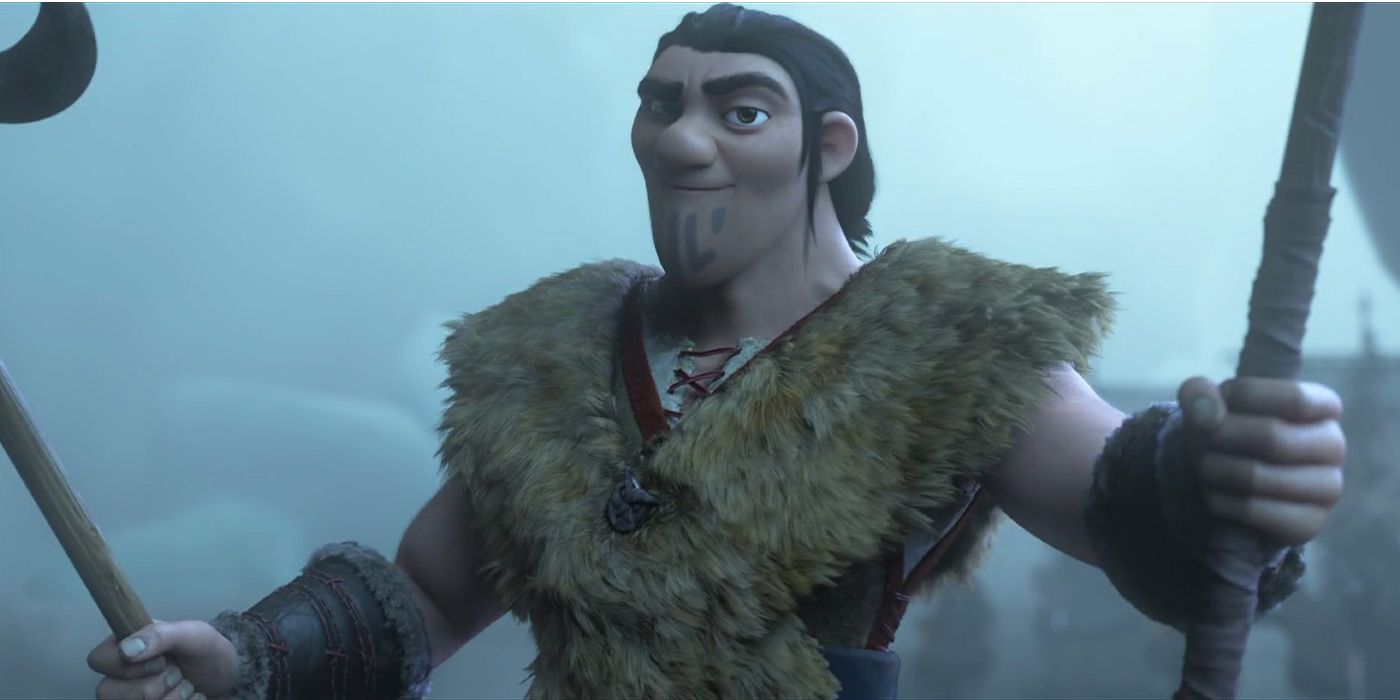 Eret smirking while holding two weapons in How to Train Your Dragon 2