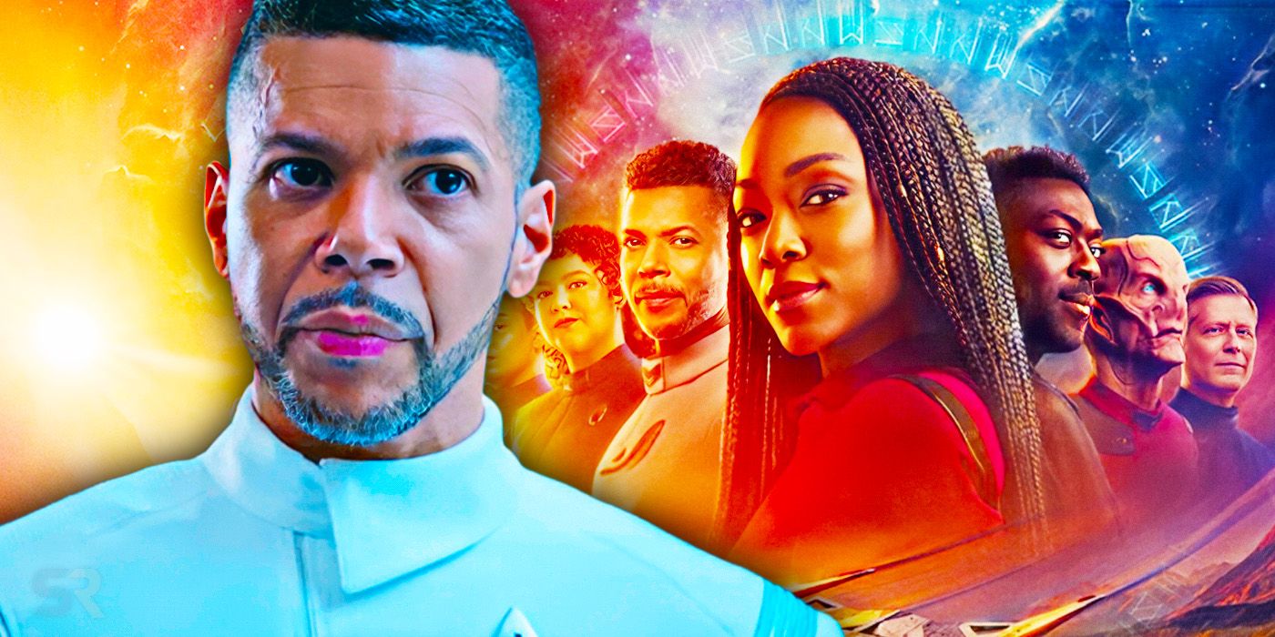 Wilson Cruz thoughtful as Dr. Culber and the cast of Star Trek: Discovery season 5